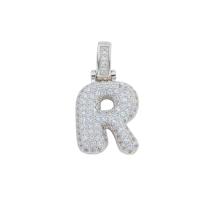 Silver Rhinestone Bubble Letter Charms