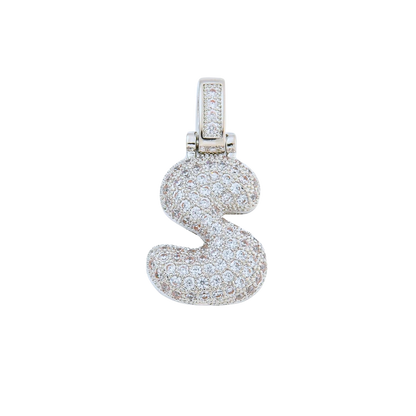 Silver Rhinestone Bubble Letter Charms