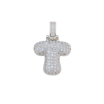 Silver Rhinestone Bubble Letter Charms
