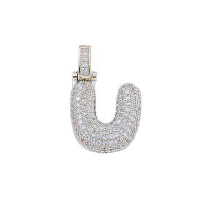 Silver Rhinestone Bubble Letter Charms