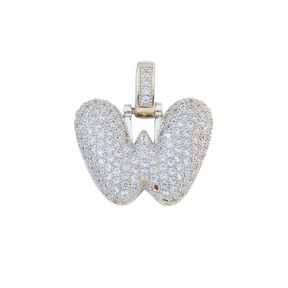 Silver Rhinestone Bubble Letter Charms
