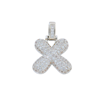 Silver Rhinestone Bubble Letter Charms