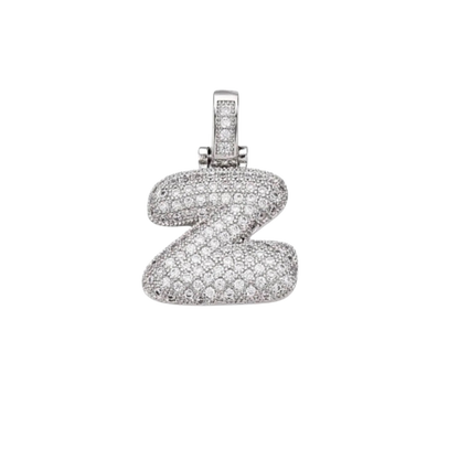 Silver Rhinestone Bubble Letter Charms
