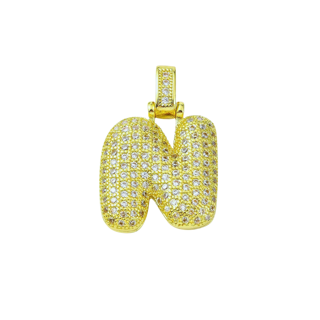 Gold Rhinestone Bubble Initial Letter | Alphabet Charms