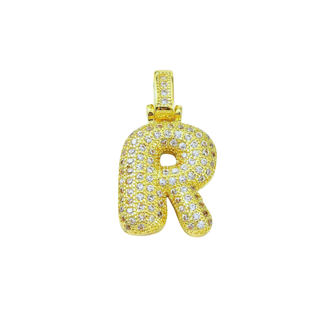 Gold Rhinestone Bubble Initial Letter | Alphabet Charms