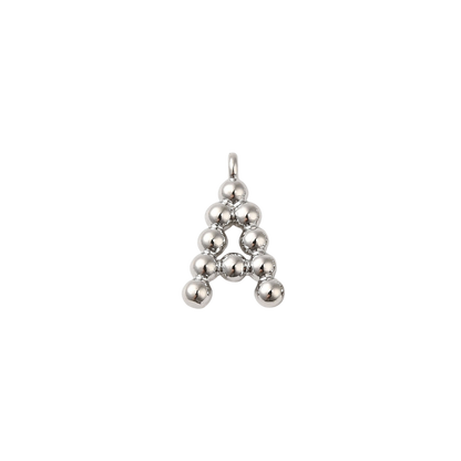 Transparent view of the Silver Textured Mini Letter Charms | Letter A