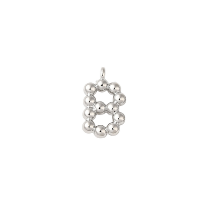 Transparent view of the Silver Textured Mini Letter Charms | Letter B
