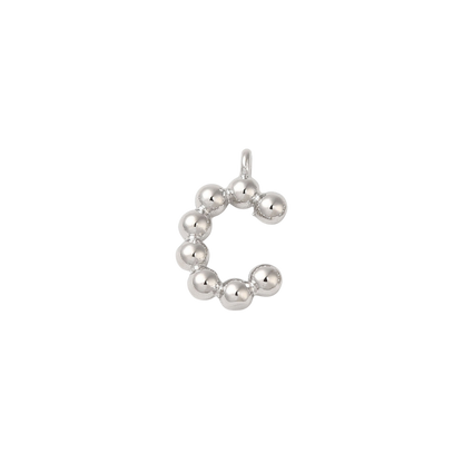 Transparent view of the Silver Textured Mini Letter Charms | Letter C