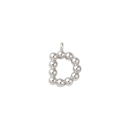 Transparent view of the Silver Textured Mini Letter Charms | Letter D