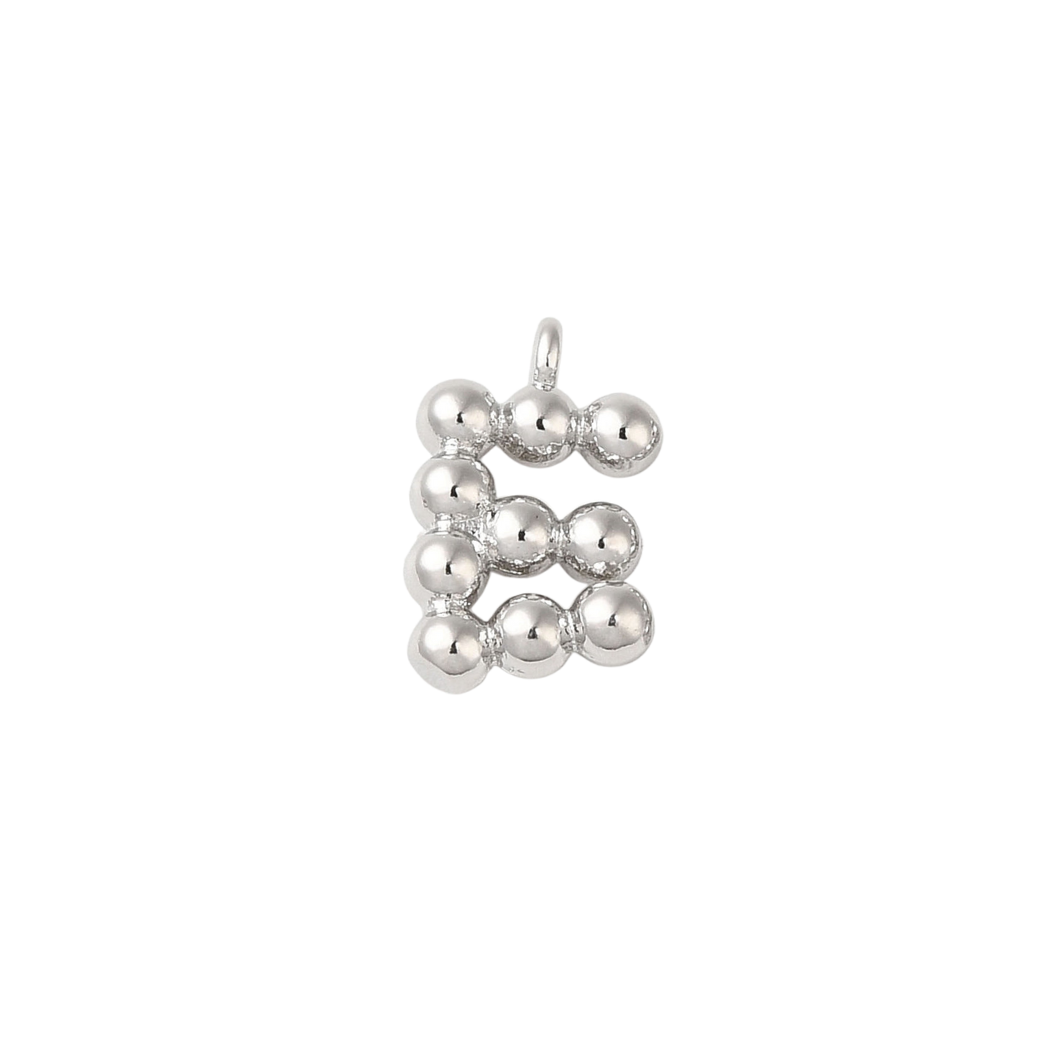 Silver Textured Mini Letter Charms