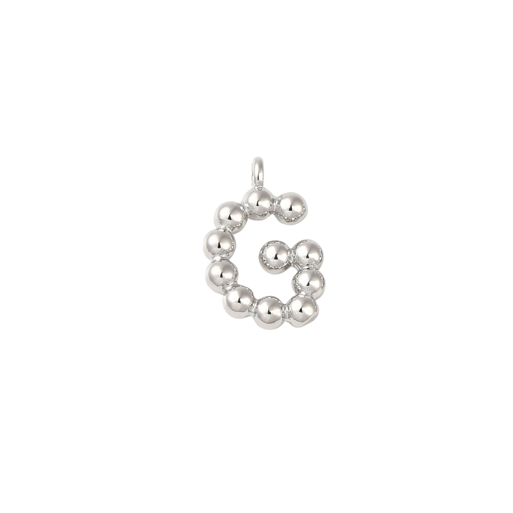 Silver Textured Mini Letter Charms