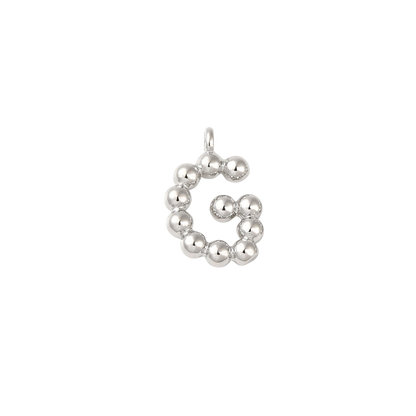 Transparent view of the Silver Textured Mini Letter Charms | Letter G