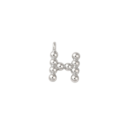 Transparent view of the Silver Textured Mini Letter Charms | Letter H