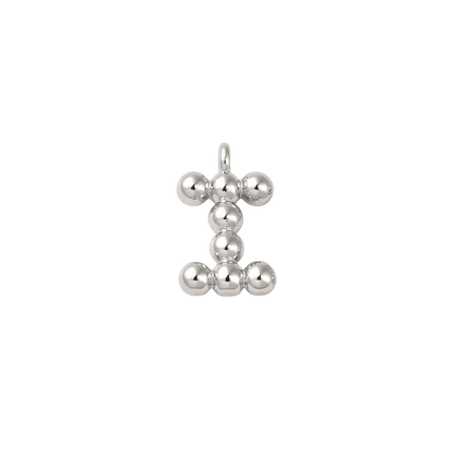 Transparent view of the Silver Textured Mini Letter Charms | Letter I