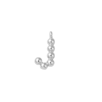 Transparent view of the Silver Textured Mini Letter Charms | Letter J