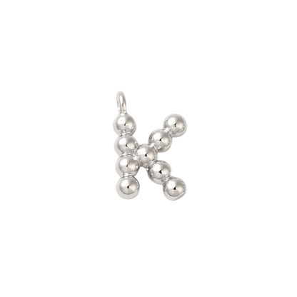 Transparent view of the Silver Textured Mini Letter Charms | Letter K