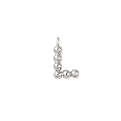 Transparent view of the Silver Textured Mini Letter Charms | Letter L
