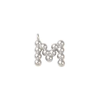 Transparent view of the Silver Textured Mini Letter Charms | Letter M