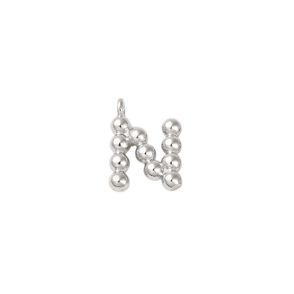 Transparent view of the Silver Textured Mini Letter Charms | Letter N