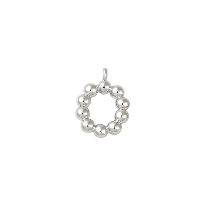 Transparent view of the Silver Textured Mini Letter Charms | Letter O