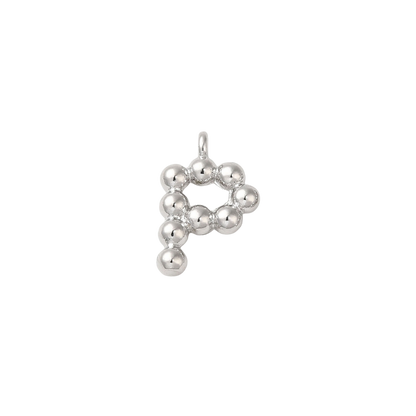 Transparent view of the Silver Textured Mini Letter Charms | Letter P