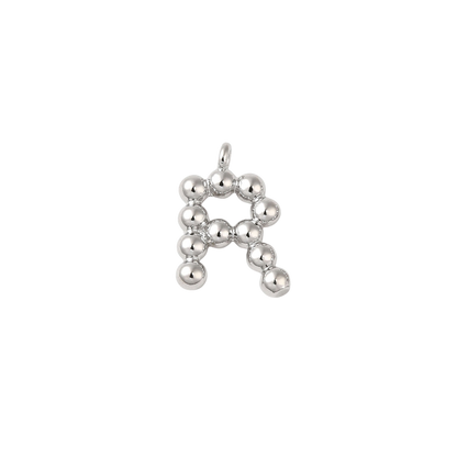 Transparent view of the Silver Textured Mini Letter Charms | Letter R