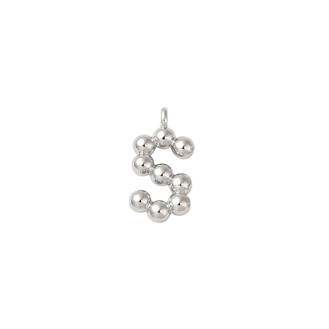 Silver Textured Mini Letter Charms