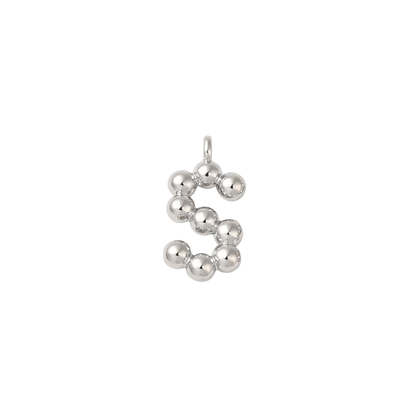 Transparent view of the Silver Textured Mini Letter Charms | Letter S