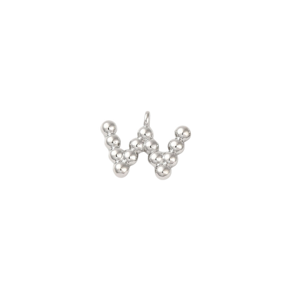 Transparent view of the Silver Textured Mini Letter Charms | Letter W