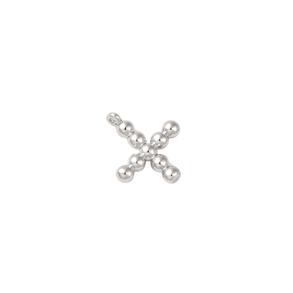 Transparent view of the Silver Textured Mini Letter Charms | Letter X