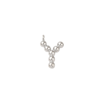 Transparent view of the Silver Textured Mini Letter Charms | Letter Y