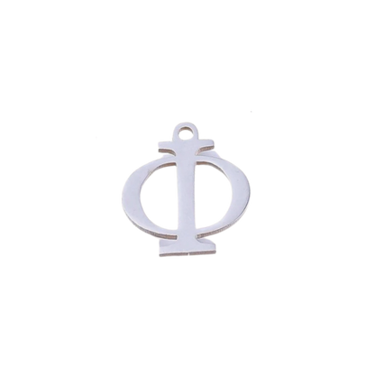Transparent view of the Silver Greek Life Charms | Phi