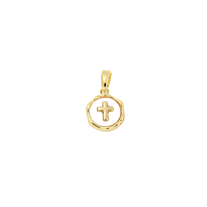Gold Shell Cross Charm
