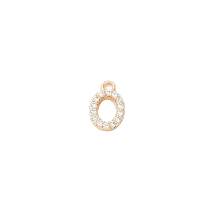 Gold Pave Number Charms