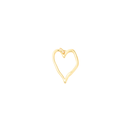 Transparent view of the Gold Handwritten Heart Charm