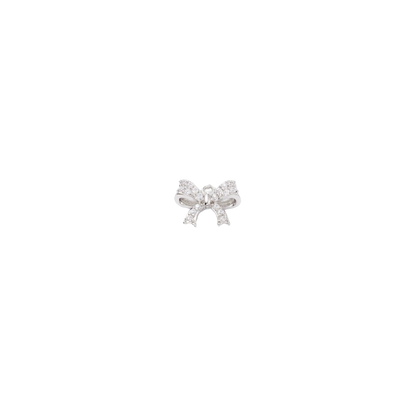 Silver Jeweled Bow Charm