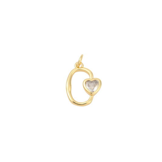Gold Colette Clear Cubic Zirconia Heart Charm