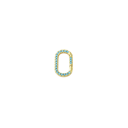 Front view of the Gold Turquoise Blair Carabiner