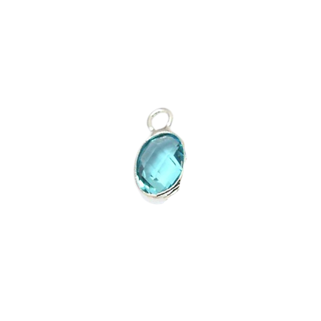 Silver Oval Glass Charm |  Assorted
