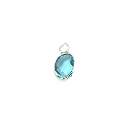 Blue gemstone pendant on a white background
