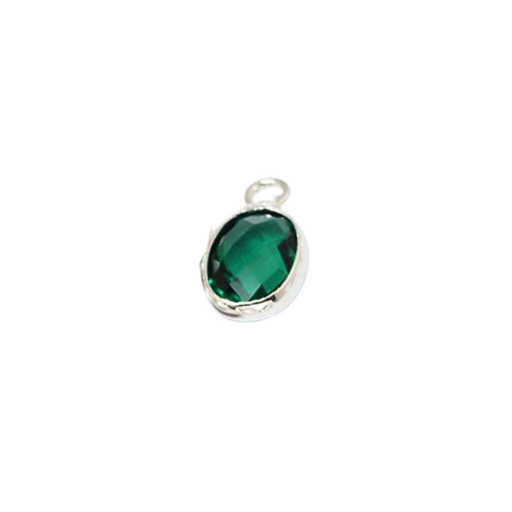 Silver Oval Glass Charm |  Assorted