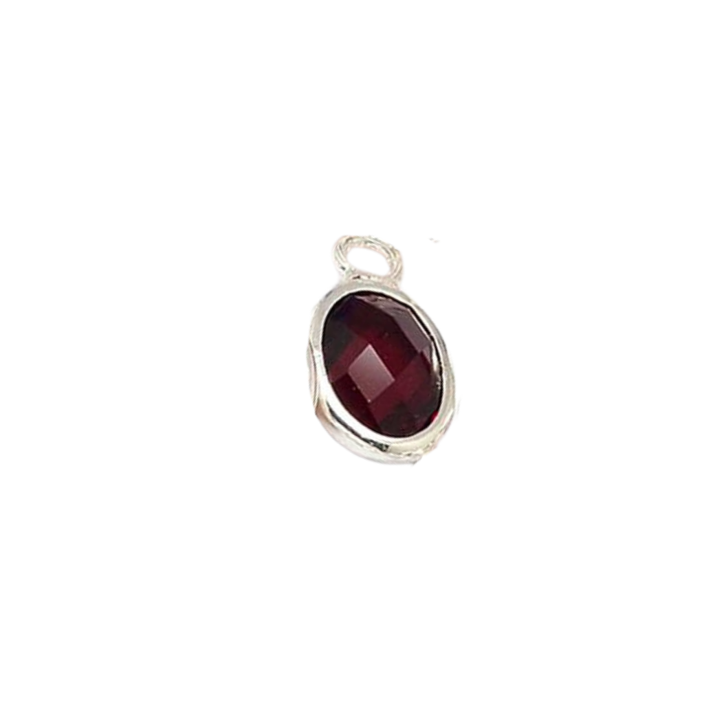 Silver Oval Glass Charm |  Assorted