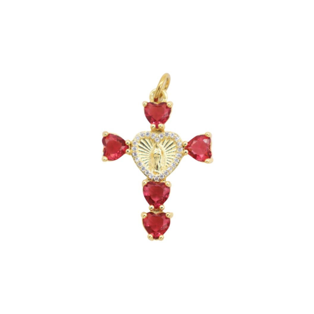 Gold Virgin Mary Cross Charm | Assorted