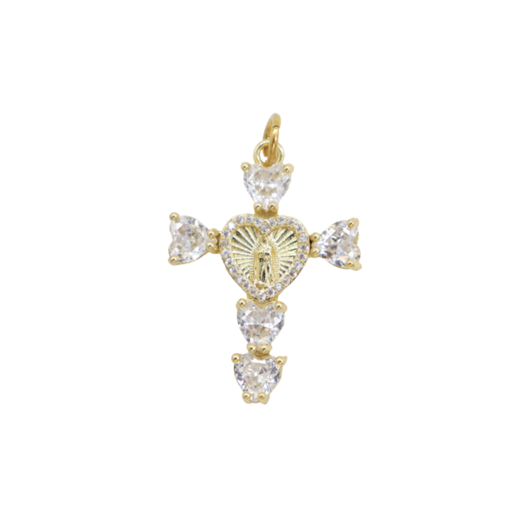 Gold Virgin Mary Cross Charm | Assorted