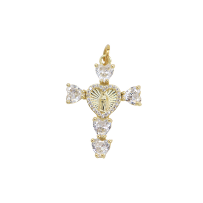 Gold Virgin Mary Cross Charm | Assorted
