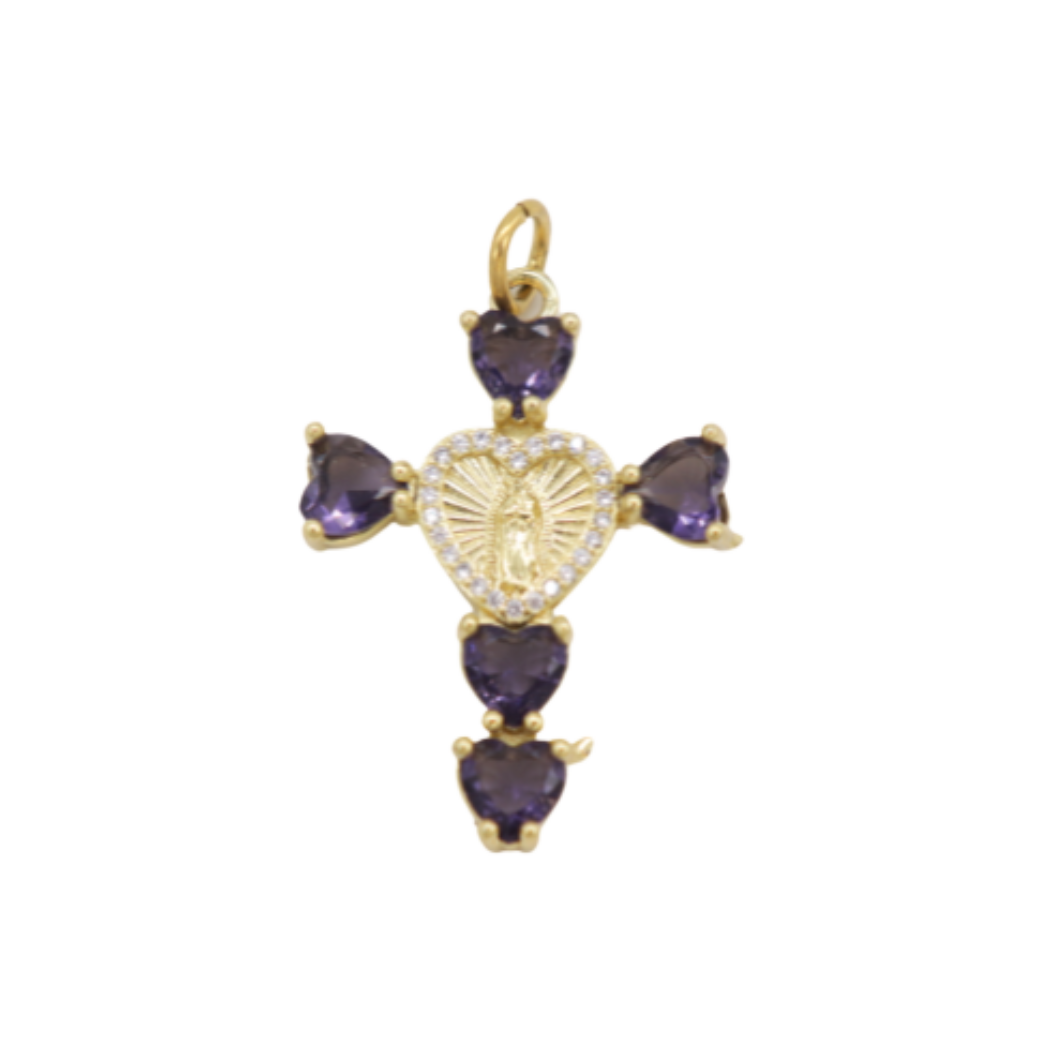 Gold Virgin Mary Cross Charm | Assorted