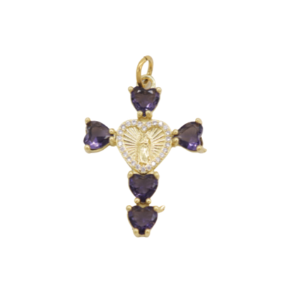 Gold Virgin Mary Cross Charm | Assorted