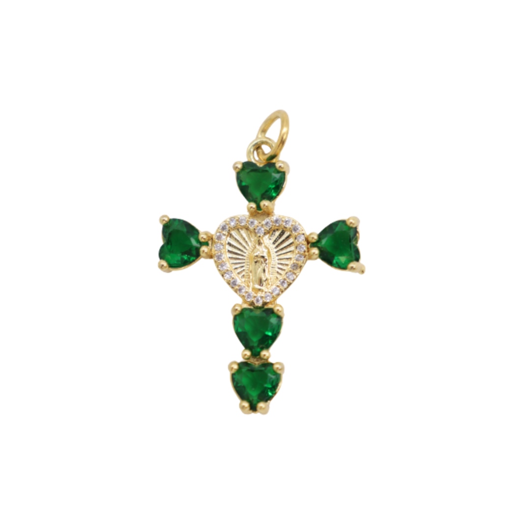 Gold Virgin Mary Cross Charm | Assorted