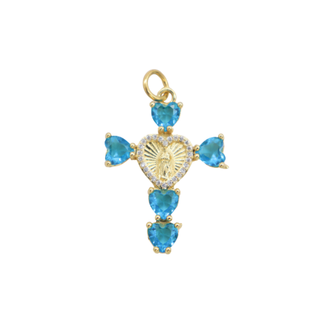 Gold Virgin Mary Cross Charm | Assorted