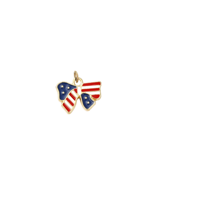 Gold All-American Girl Bow Charm